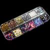 1 Box Round Glitter Nail Art Sequins 12 Grids Assorted Color Holographic Nail Charm Foils DIY Nail Design Crafts Manicure Decoration Accessories