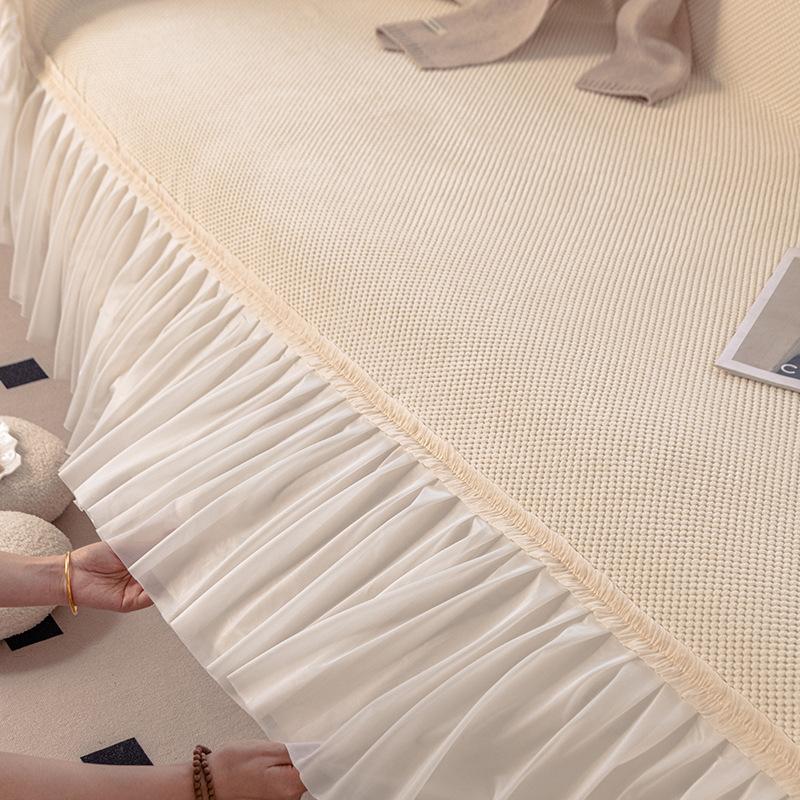 Cream Sofa Cover Blanket Universal Sofa Throw Cushion Protector Soft Durable Fabric Perfect For All Seasons