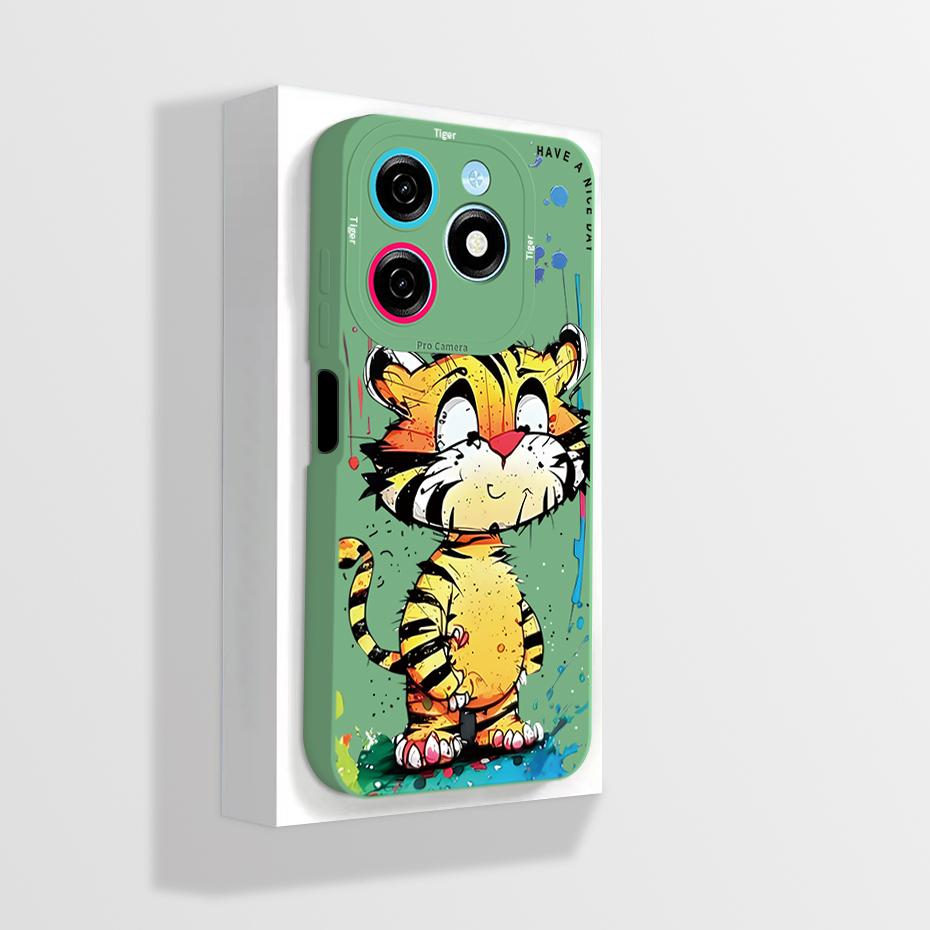 Pour Tecno Spark 20 20C Coque Mignon Dessin Animé Astronaute Carrée Silicone Liquide Souple Housse de Protection pour Téléphone Pour Tecno Spark20 20C Funda