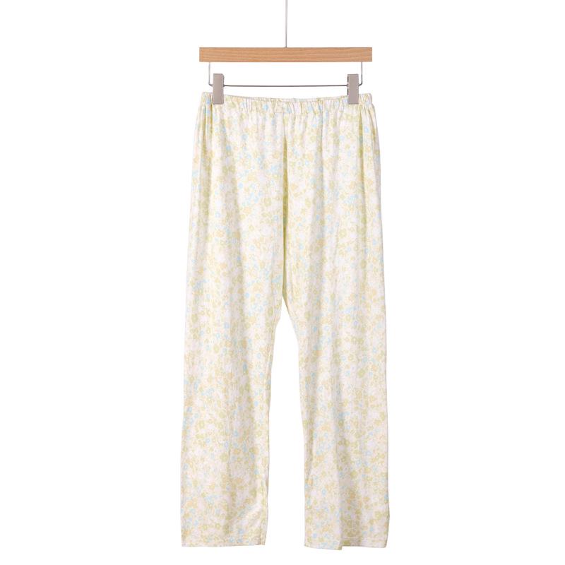 Women's Pure Cotton Knit Pajama Pants - Spring/Summer, Loose Fit, Plus Size, Elastic Waist, Mosquito-Proof