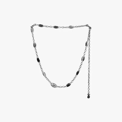 OVAL PINE CHAIN BELT_SILVER
