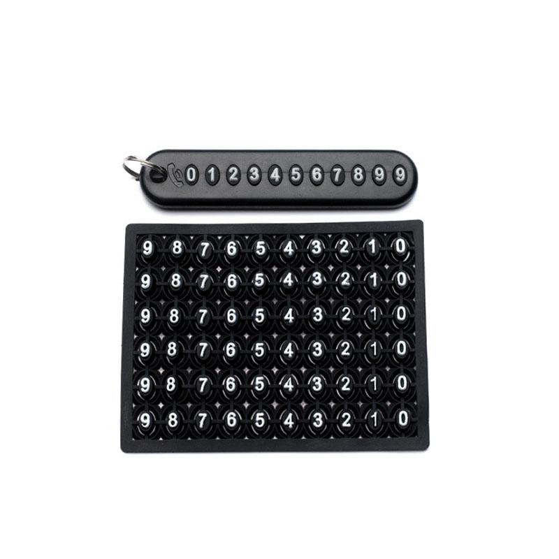 5 Colors Anti-Lost Phone Number Plate Car Keychain Pendant Auto Vehicle Card Keyring Key Chain for Men and Women