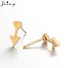 Ethnic Sun Totem Stud Earrings Personality Stainless Steel Heart Key Lock Arrow Earings for Women Geometric Jewelry Oorbellen