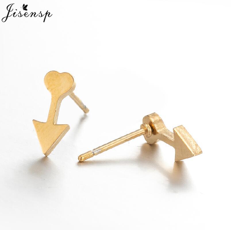 Ethnic Sun Totem Stud Earrings Personality Stainless Steel Heart Key Lock Arrow Earings for Women Geometric Jewelry Oorbellen