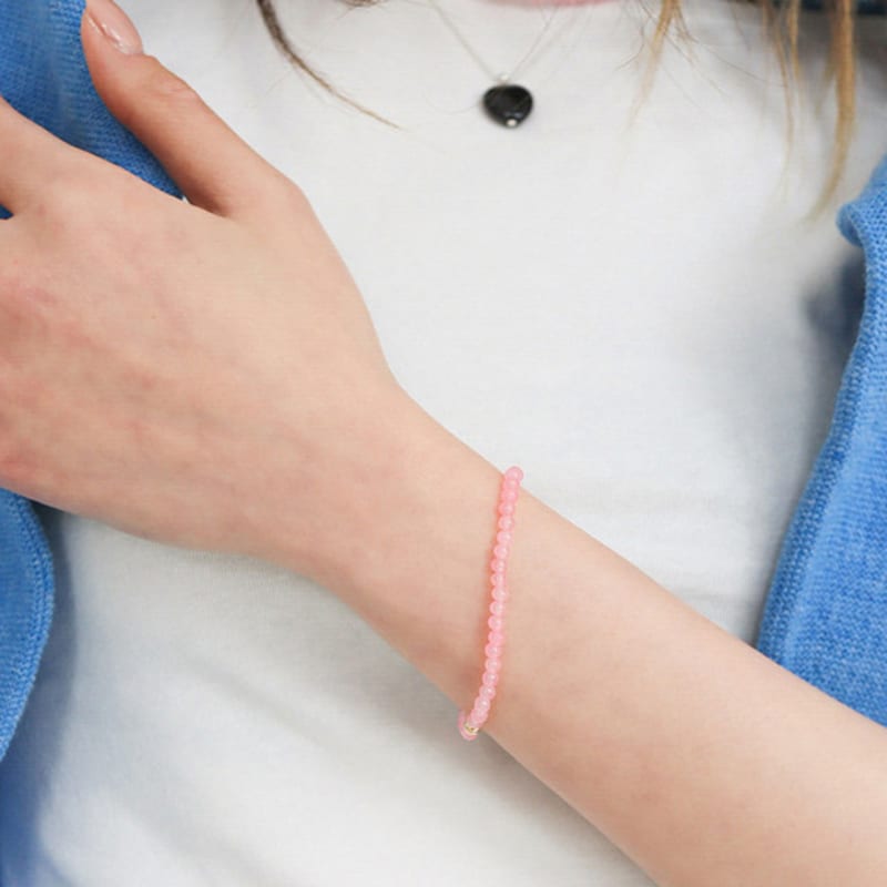 

modernlike silver 925 pink amethyst gemstone bracelet 3mm Silver (Silver 925)