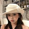 Flat-top Hepburn Style Topper Hat French Style Women Jazz Hat Elegant Black Felt Hat  Dinner