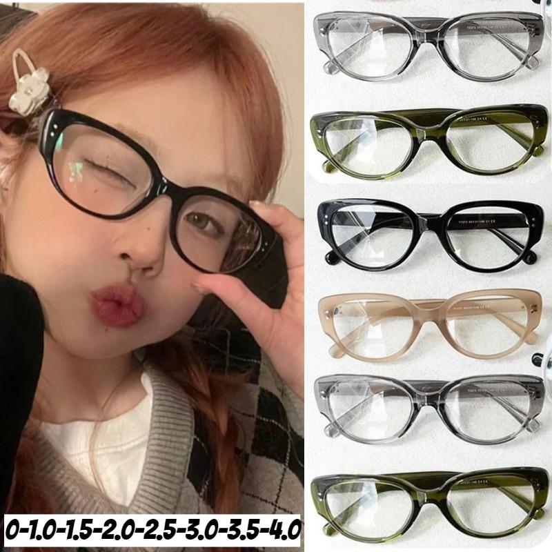 Luxury Design Cat Eye Myopia Glasses Fashion Women Blue Light Blocking Eyeglasses Vintage Optical Lenses Near Sighted Eyewear