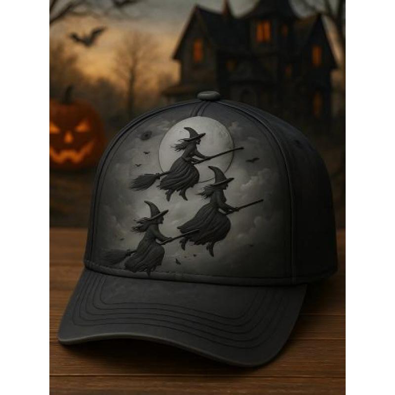 Popular Halloween Pumpkin Spider Digital Printing Baseball Cap, Retro Washed Old Adult Baseball Cap
