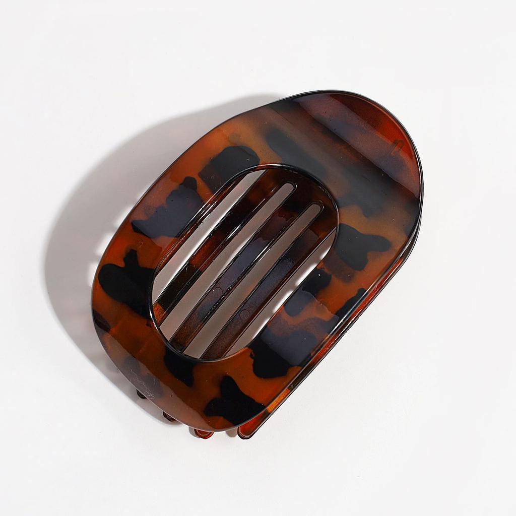 Fashion Oval Hair Claw Clip for Women New Design Leopard Matte Curved Flat Styling Barrettes Acrylic Lying Down Hair Accessories