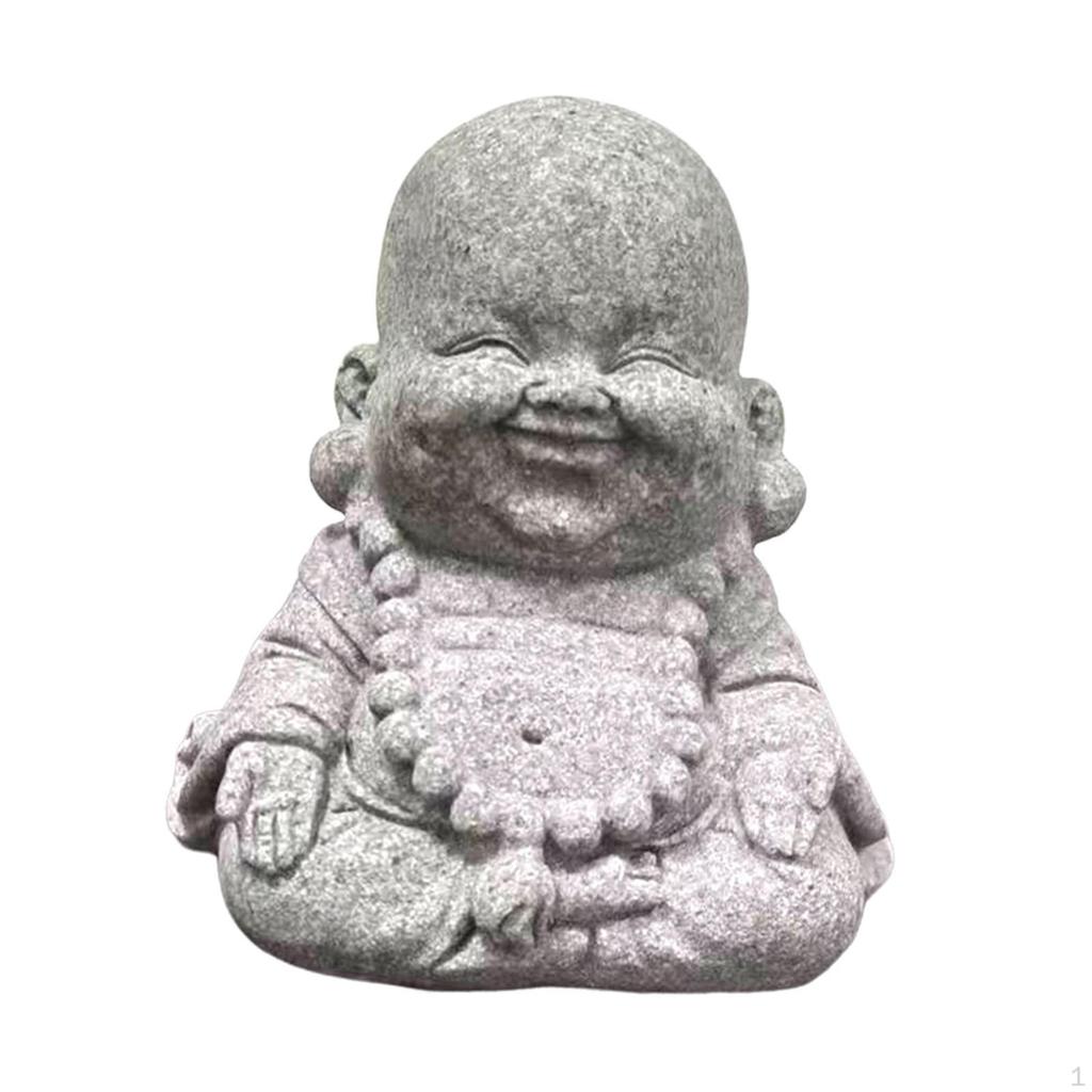 Buddha Statue Sculpture Antique Tea Pet Ornament Sitting for Desktop Hotel