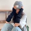 Knitted Half-finger Warm Gloves With Pile Wool Arm Sleeves