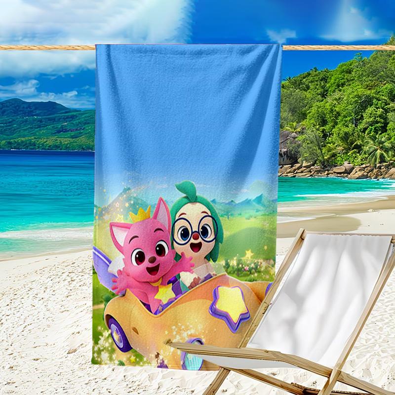 Ultra-Soft Beach Towel with Pinkfong Wonderstar Theme,Ideal for Pool - Camping, Diving - Perfect Travel Essential, Vibrant Beach Towel.
