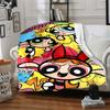 1pc Powerpuff Girls Flannel Throw Blanket - HD Printed Lightweight Soft Warm All-Season Blanket for Sofa, Bed, Travel040