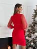 Women Fashion Deep V Neck Bodycon Mini Dress Long Sleeve Slim Fit Package Hip Party Dress