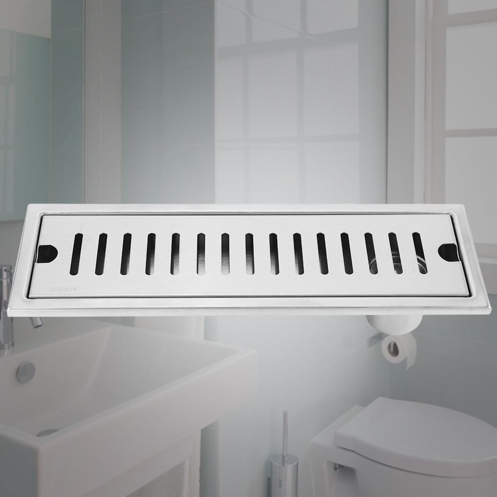 Large Flow Stainless Steel Rectangle Shower Floor Drain Bathroom Drainage Gully