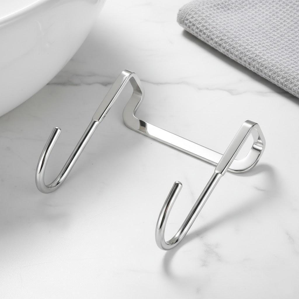

Stainless Steel S Shape Wall Mounted No Drill Hooks for Cabinet Clothes Organizer Storage Solutions серебряный