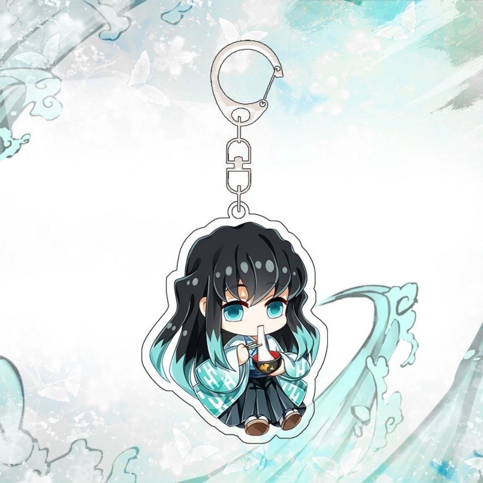 Keychain Pendant Anime Demon Slayer Kimetsu No Yaiba Kamado Tanjirou Double Sided HD Bag Pendant Gift For Fans Cosplay Props Jewelry Gift