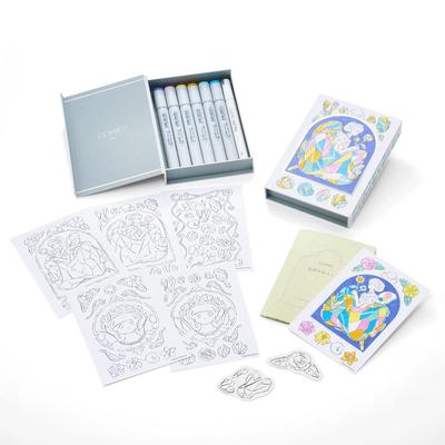 Copic Too Copic Sketch Kitazawa Heisuke Set mit Acre Postkarte Malbuch (Stille Bitte)