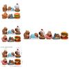 Capybara Pvc Figurine With Hamburgers Doughnut And Sleeping Designs For Home Office Decor Collectors Edition Gift For Teens