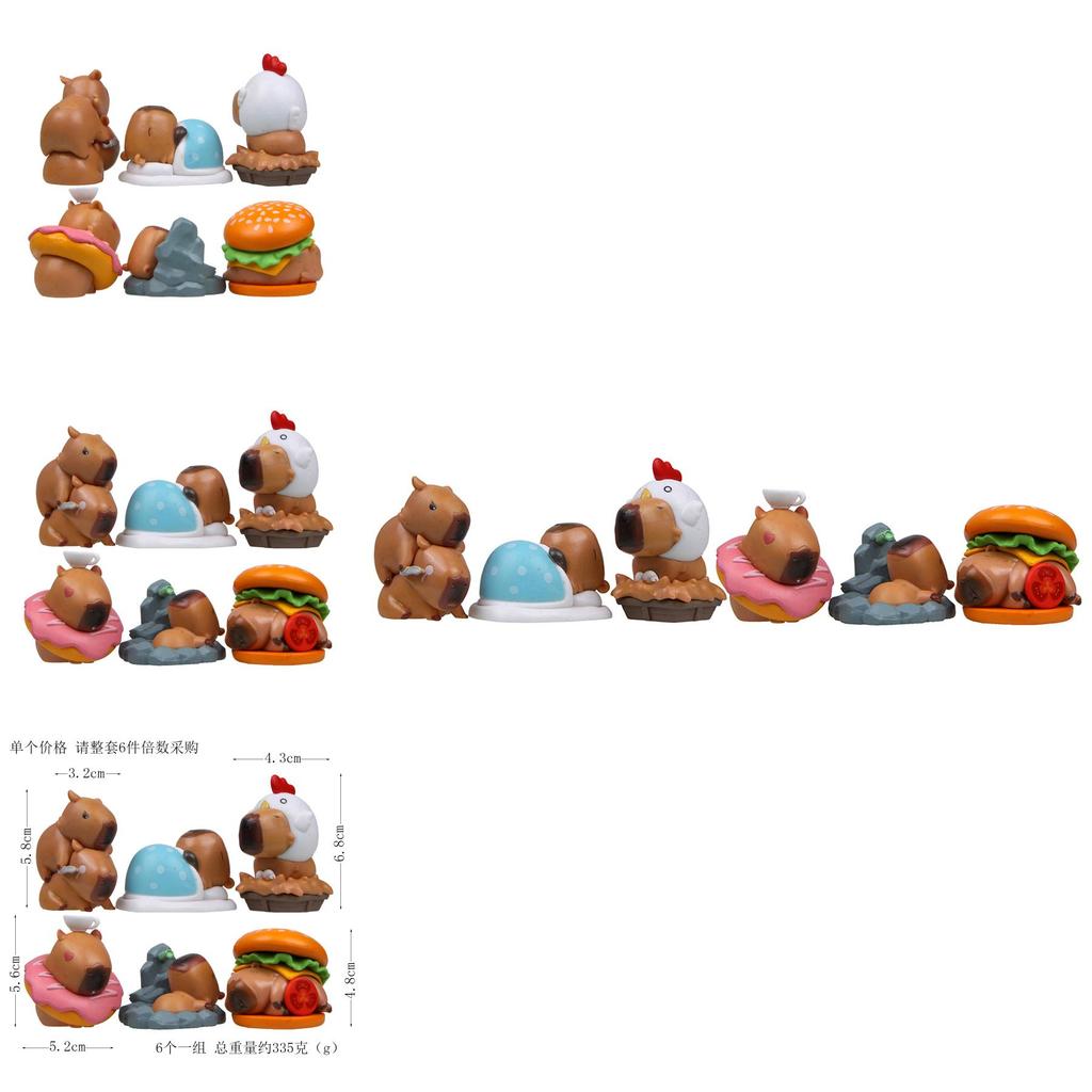 Capybara Pvc Figurine With Hamburgers Doughnut And Sleeping Designs For Home Office Decor Collectors Edition Gift For Teens