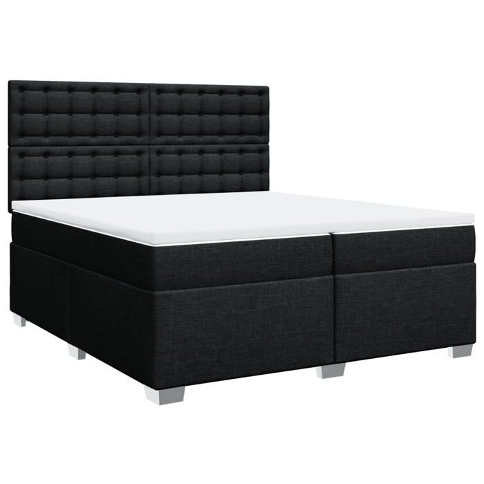 VidaXL Sommier à lattes de lit avec matelas Noir 200x200 cm Tissu, lit, lit à plate-forme, lit à panneaux, meuble de chambre 3292911