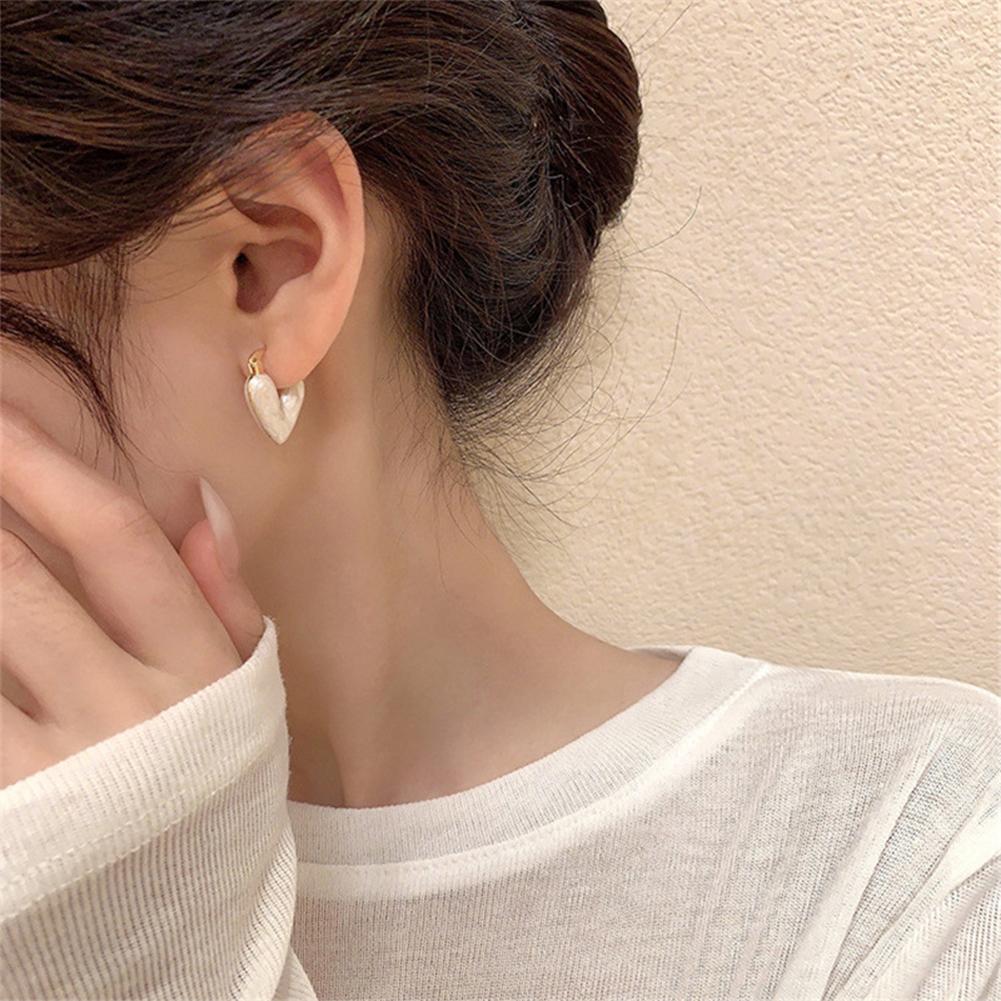 Dropwise Glazed Heart-shaped Earrings Exquisite Versatile Alloy Earrings Ear Studs Women Jewelry Accessories
