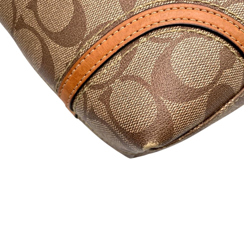 Used COACH Handbags / Mini Tote Bags Heritage Signature Heritage Top Handle Mini ToteHandbag Brown PVC/leather Women