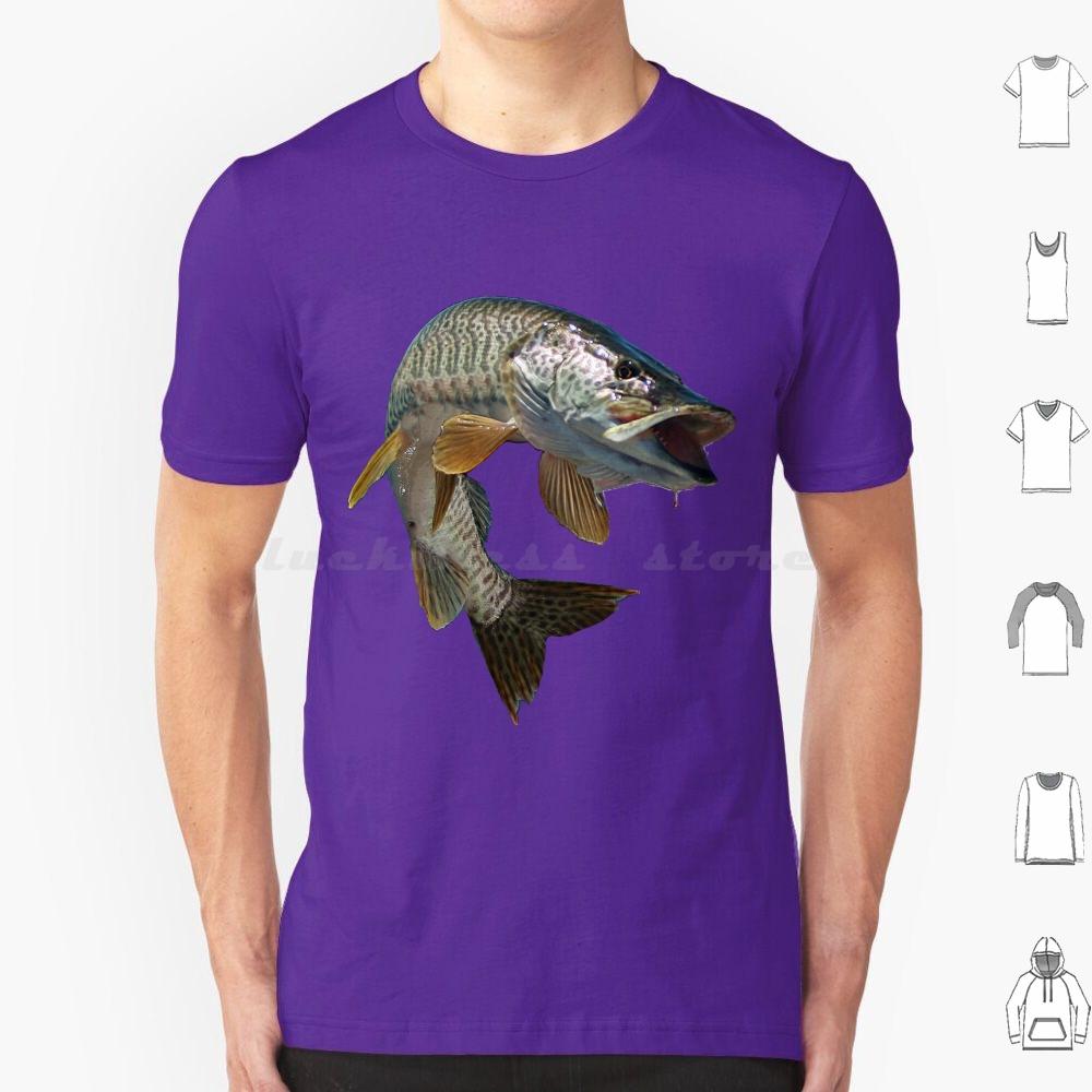 Moschus T-Shirt Baumwolle Männer Frauen DIY Druck Fisch Angeln Angler Moschus Tiger Moschus Forelle Schwarzbarsch Hecht Fliegenfischen Eis