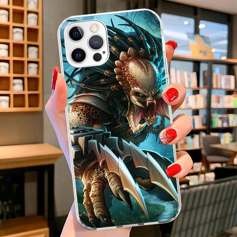 Alien Vs Predator Bemalte Cover Handyhülle Für iPhone 16 17 Air 15 14 Pro Max 16E Handyhülle 13 Mini 12 11 7 SE 8 Druckmuster