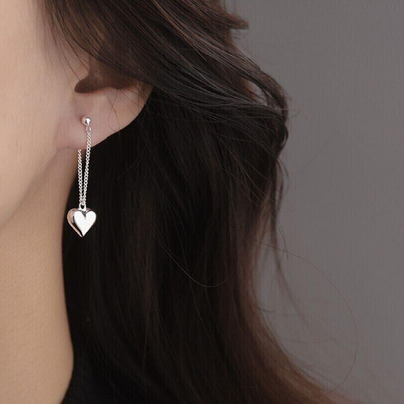Women Girls Heart Dangle Drop Stud Earrings Jewellery Gift