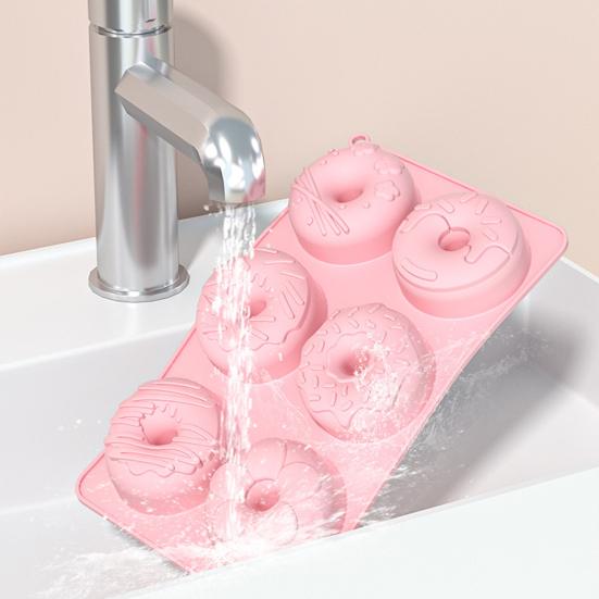 6-Cavities Silicone Donut Mold Easy Release Food Grade DIY Round Doughnut Cake Chocolate Baking Mold Kitchen Supplies