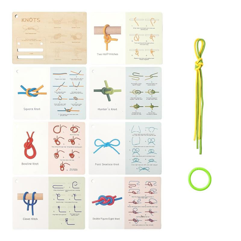 Knot Learning Training Board Knot Learning Set Kid Educational Toy Kids Gift Life Skills Training Cultivates Logical Thinking