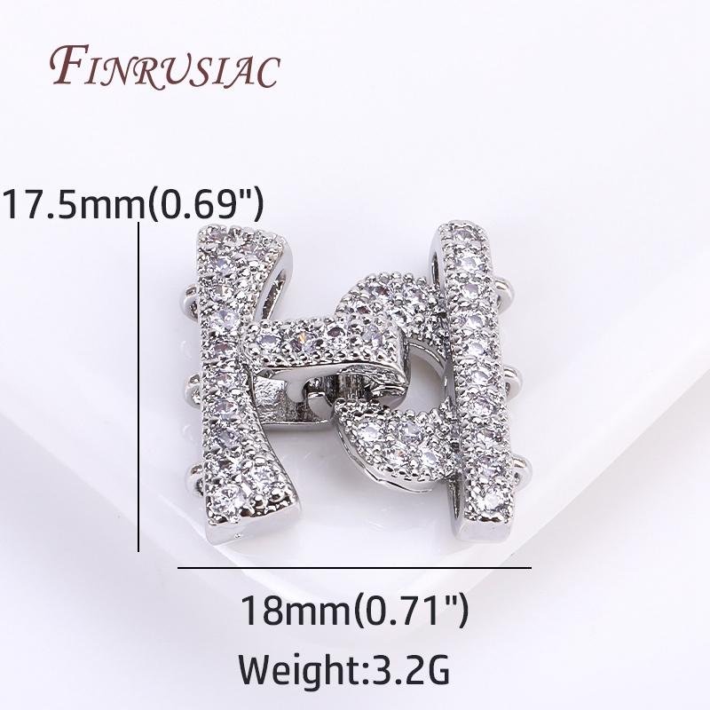 

Inlaid Zircon Fastener Clasp For Handmade Pearls Necklace Making Material 17.5X18MM 18K Gold Plated 3 Strands Clasps Connector 1 Piece