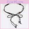 Bohemian Cotton Hemp Waist Belt For Casual Vacation Wear With Wooden Beads And Tie Closure