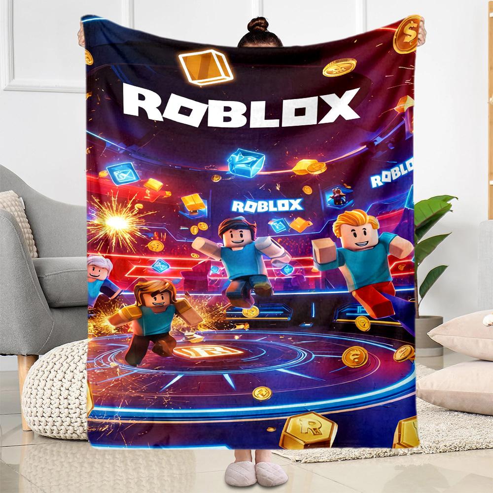 Coperta di Flanella Roblox Adventure Quest - Morbida e Adatta per Divani, Letti, Uffici, Viaggi, Tutte le Stagioni, Ottimo Regalo per Feste e Compleanni.