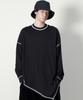 Deumakeu Asymmetrical Oversized Unbalanced Long Sleeve T-Shirt Black