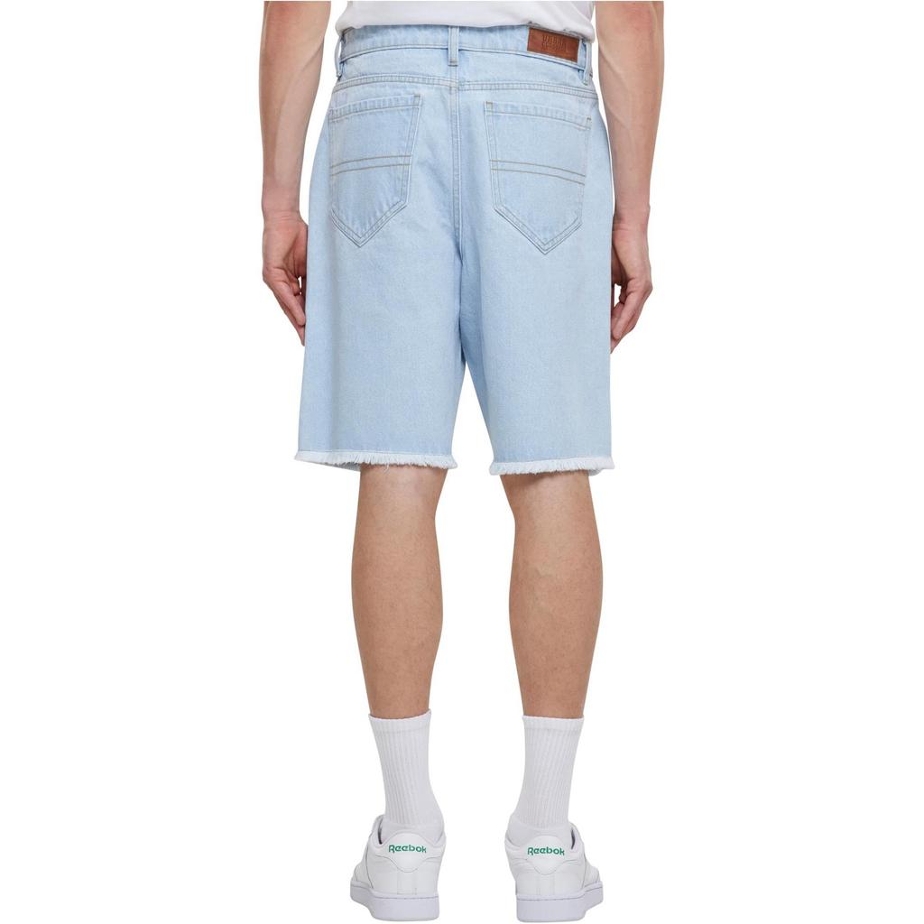 Urban Classics Mens Denim Knee Length Open Edge Shorts
