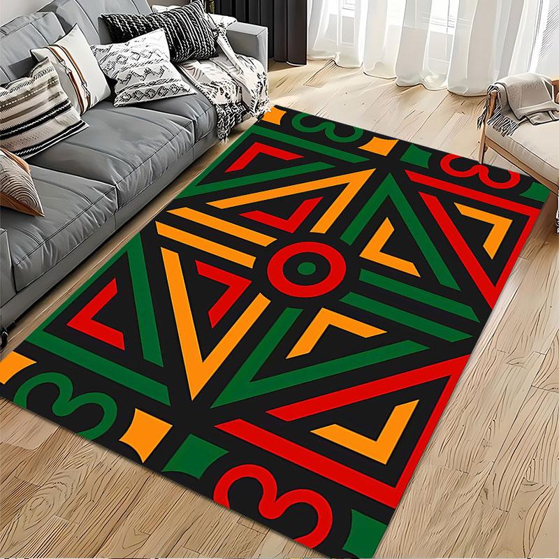 Geometric Tribal Pattern Carpet suitable as a non-slip mat for the living room or bedroom sofa