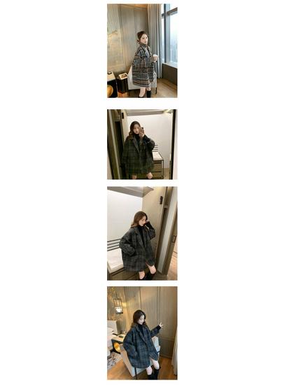 Γυναικείο Ρετρό Παλτό από Μαλλί με Καρό Μοτίβο - Κορεατικό Στυλ, Συλλογή Άνοιξη 2025, Μοντέρνος Σχεδιασμός που Μειώνει την Ηλικία, Κατάλληλο για Άνοιξη και Φθινόπωρο