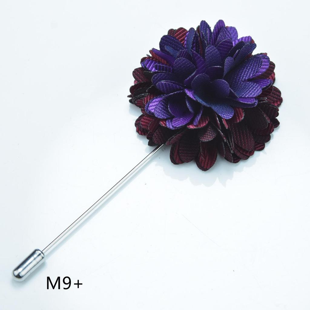 Handmade Floral Blue Corsage Brooch for Men & Women