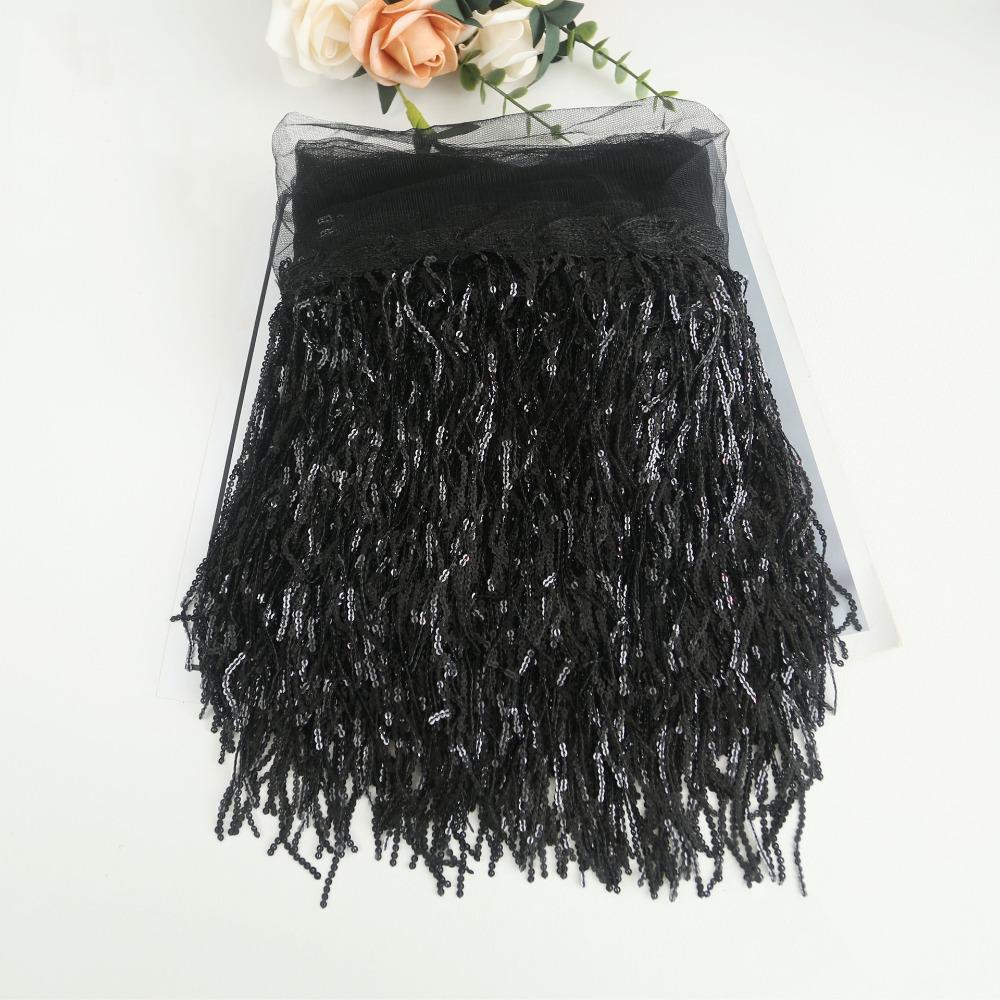 10 Yards DIY Accessories Lace Ribbon 20cm Width Glitter Tassels Decorative Trimmings Dance Costume