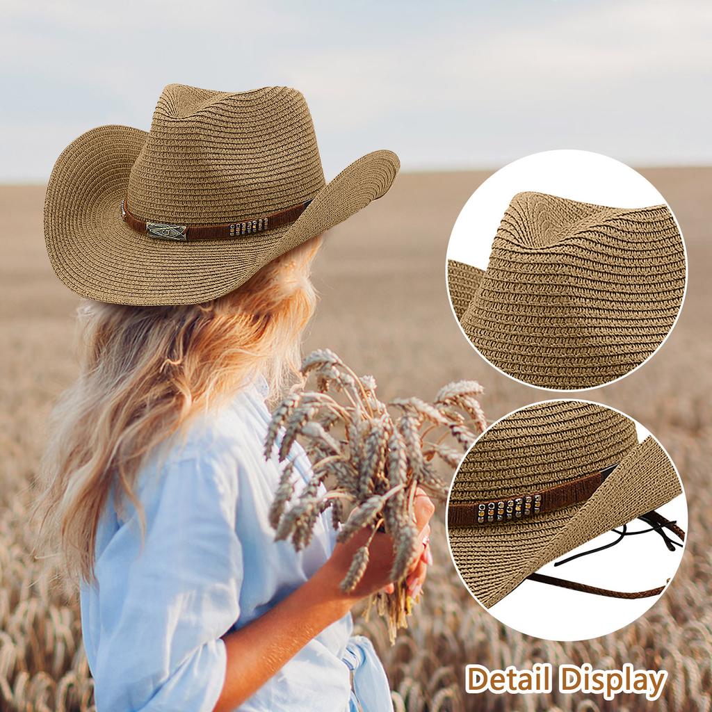 Classic Belt Denim Hat For Women And Men, Summer Sun Hat With Rolled, Western Denim Hat, Sun Hat