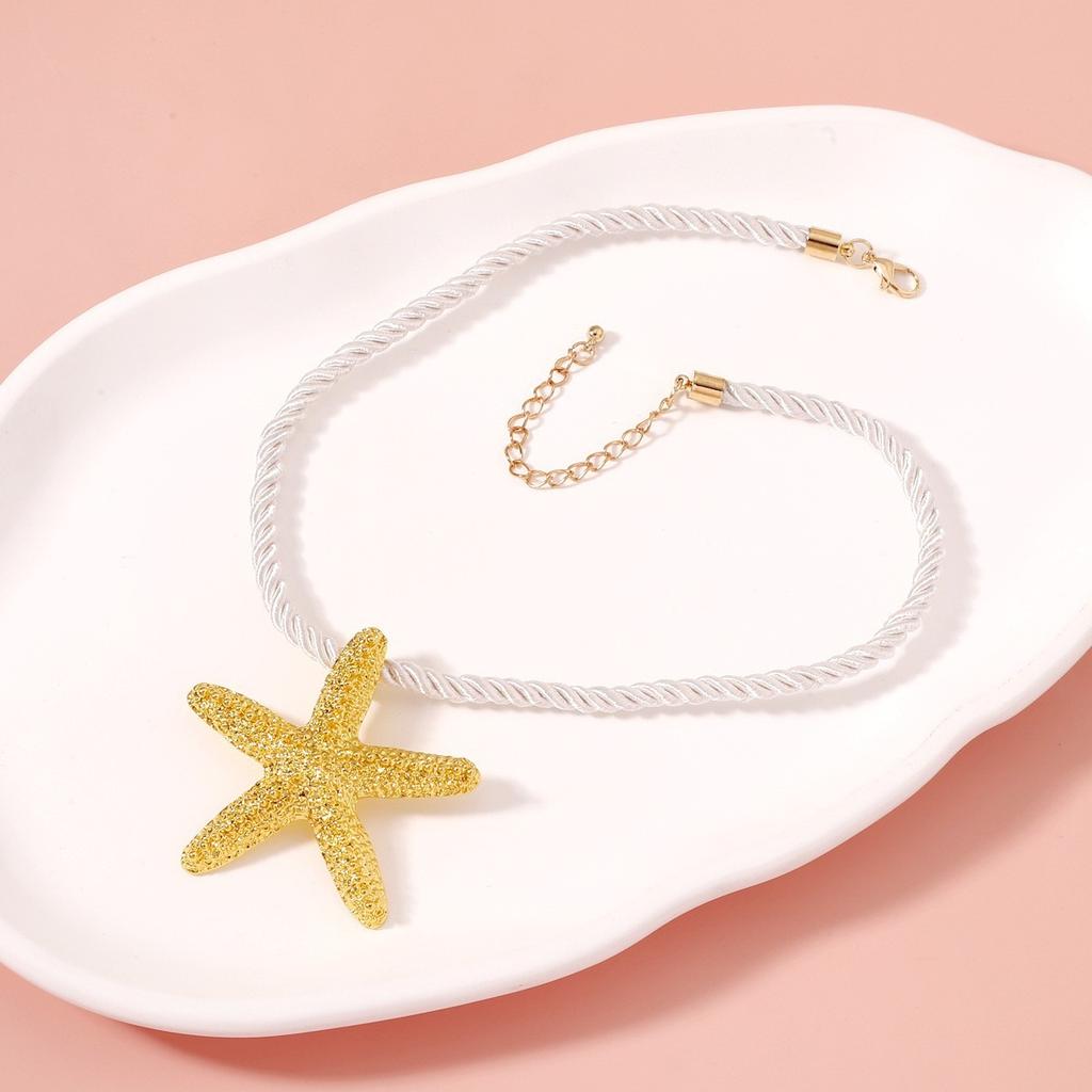 Casual fashion starfish shell scallop sea life vacation play necklace bracelet, versatile personality