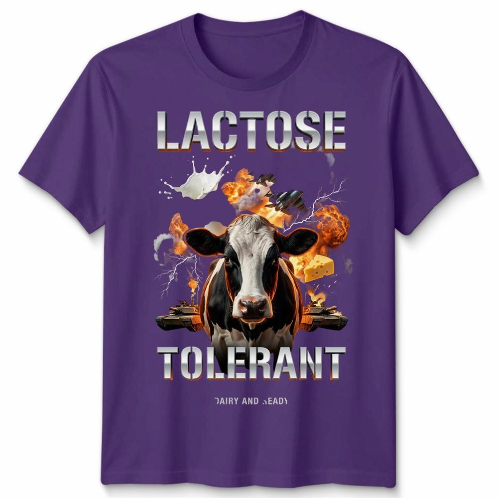 Lactose Tolerant Funny Unisex T Shirt Tee Humor Slogan Graphic Top