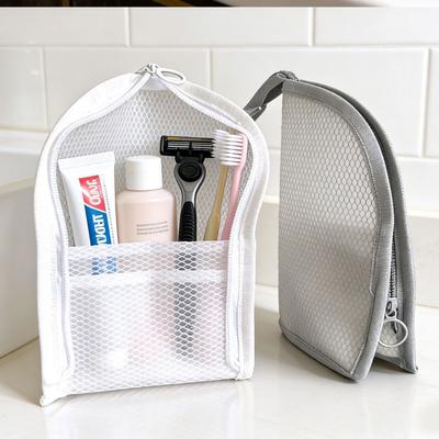 Portable Waterproof Toiletry Bag with Mesh Pouch Travel Bathroom Organizer for Toothbrush and Cosmetics