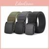 Simple Solid Color Plastic Buckle Men's Nylon Woven Waist Belt For Outdoor Activities