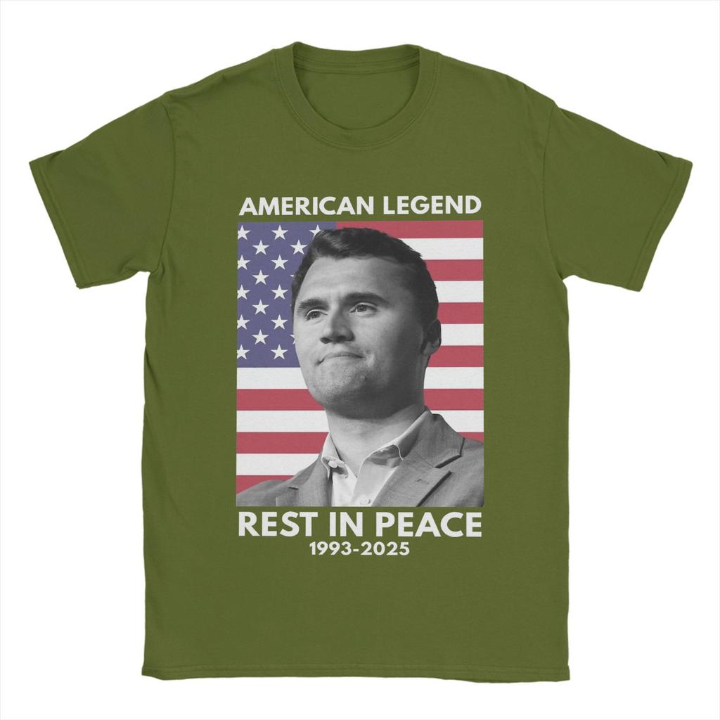 Charlie Kirk T-Shirts for Men  Fun Pure Cotton Tee Shirt Crew Neck Short Sleeve T Shirt 6XL Clothing