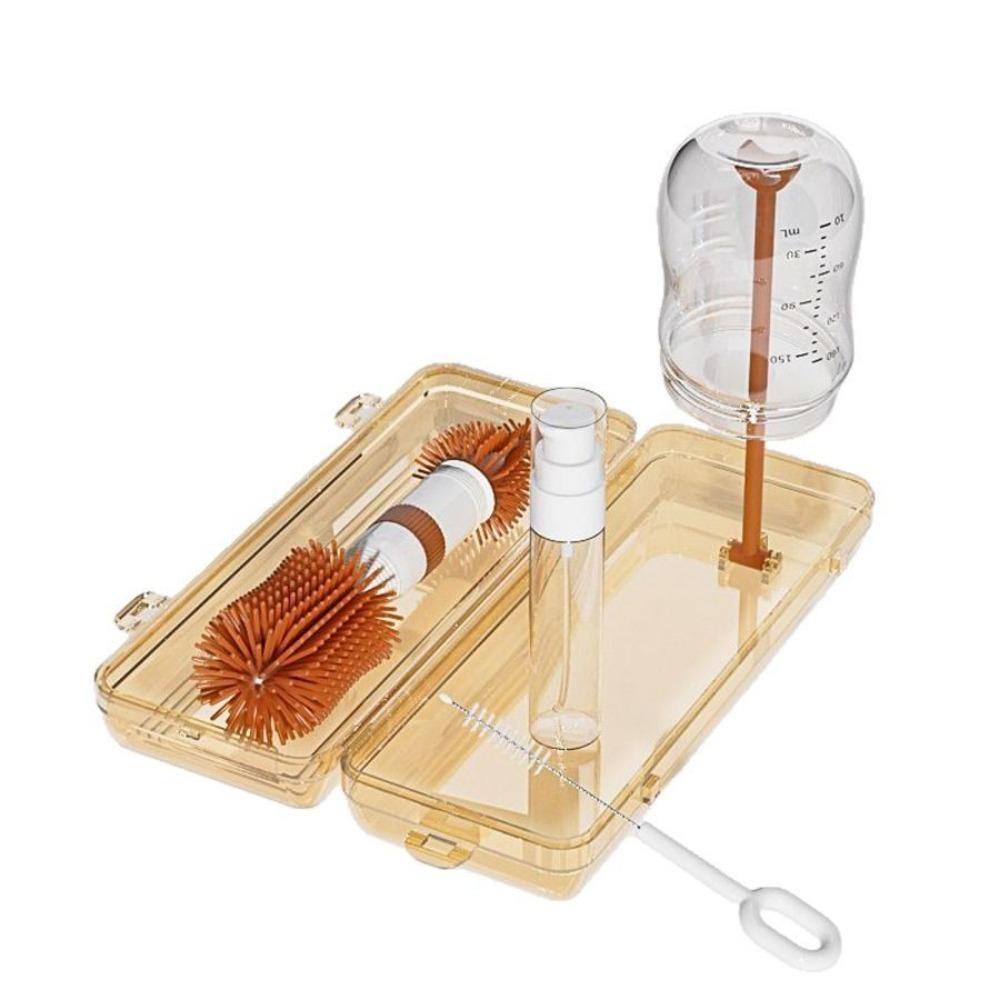 Travel Size Bottle Cleaning Brush Set Compact Milk Bottle Brush Kit  Kitchen Use
