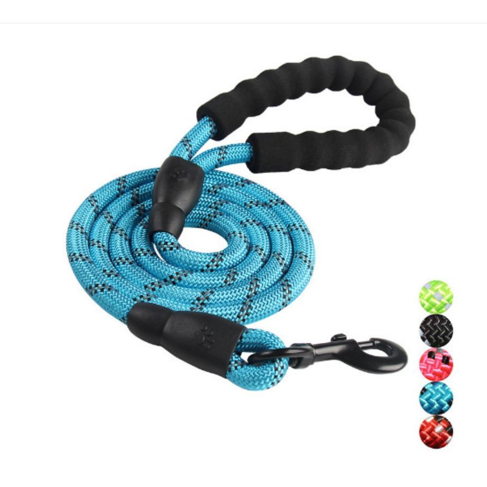 Pet dog leash set Reflective nylon round rope Adjustable dog leash