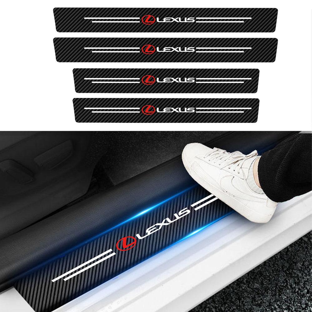 4Pcs Car Logo Threshold strip Auto Door Sill Pedal Sticker Interior Accessories For Lexus LS LC IS350 ES300h ES300 IS250 IS220d